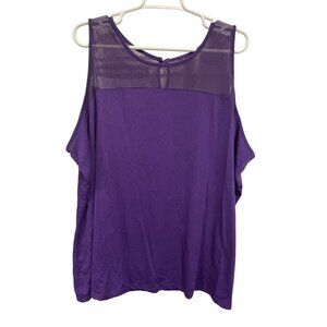 Lane Bryant Womens Purple Tank Top 26/28 Plus Size Polyester & Spandex